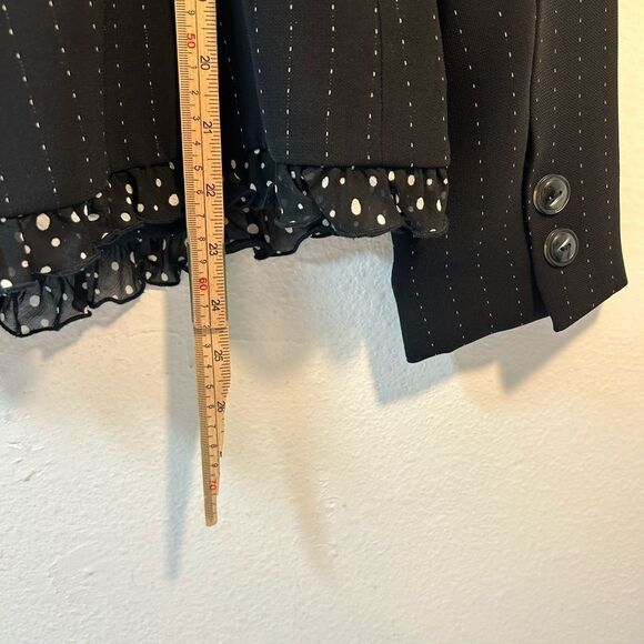 JOSEPH RIBKOFF WOMANS BLAZER JACKET 6 black white VTG polka dot pin striped - Picture 9 of 11